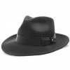 Imperial - Walrus Hats White Center Dent Wool Felt Fedora Hat -fashionablehats Sales Shop H7028 BLKa