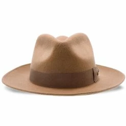 Imperial - Walrus Hats White Center Dent Wool Felt Fedora Hat -fashionablehats Sales Shop H7028 CAMEL 2c