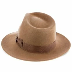Imperial - Walrus Hats White Center Dent Wool Felt Fedora Hat -fashionablehats Sales Shop H7028 CAMEL 4c