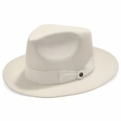 Imperial - Walrus Hats White Center Dent Wool Felt Fedora Hat -fashionablehats Sales Shop H7028 WHT 1d