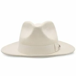 Imperial - Walrus Hats White Center Dent Wool Felt Fedora Hat -fashionablehats Sales Shop H7028 WHT 2d