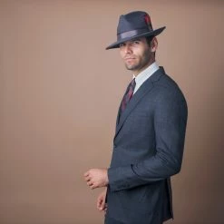 Tampa - Walrus Hats Grey Center Dent Wool Felt Fedora Hat -fashionablehats Sales Shop H7029 GR mo m1
