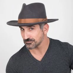 Jetsetter - Walrus Hats Grey Center Dent Wool Felt Fedora Hat -fashionablehats Sales Shop H7030 GY mo m1