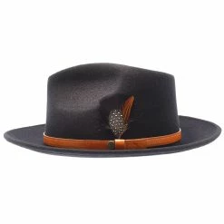 Seville - Walrus Hats Wool Fedora Hat 13 Seville - Walrus Hats Wool Fedora Hat -fashionablehats Sales Shop H7037 BLK 3a