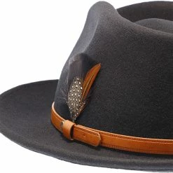 Seville - Walrus Hats Wool Fedora Hat 16 Seville - Walrus Hats Wool Fedora Hat -fashionablehats Sales Shop H7037 BLK 4a