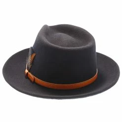 Seville - Walrus Hats Wool Fedora Hat 14 Seville - Walrus Hats Wool Fedora Hat -fashionablehats Sales Shop H7037 BLK 6a