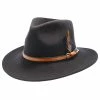 The Westland - Walrus Hats Wool Fedora Hat -fashionablehats Sales Shop H7040 BLK 0a