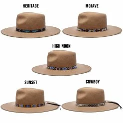 Walrus Hats Castle Brown W/ Western Bands Wool Fedora Hat -fashionablehats Sales Shop H7046SUNBODYBANDSBROWN2