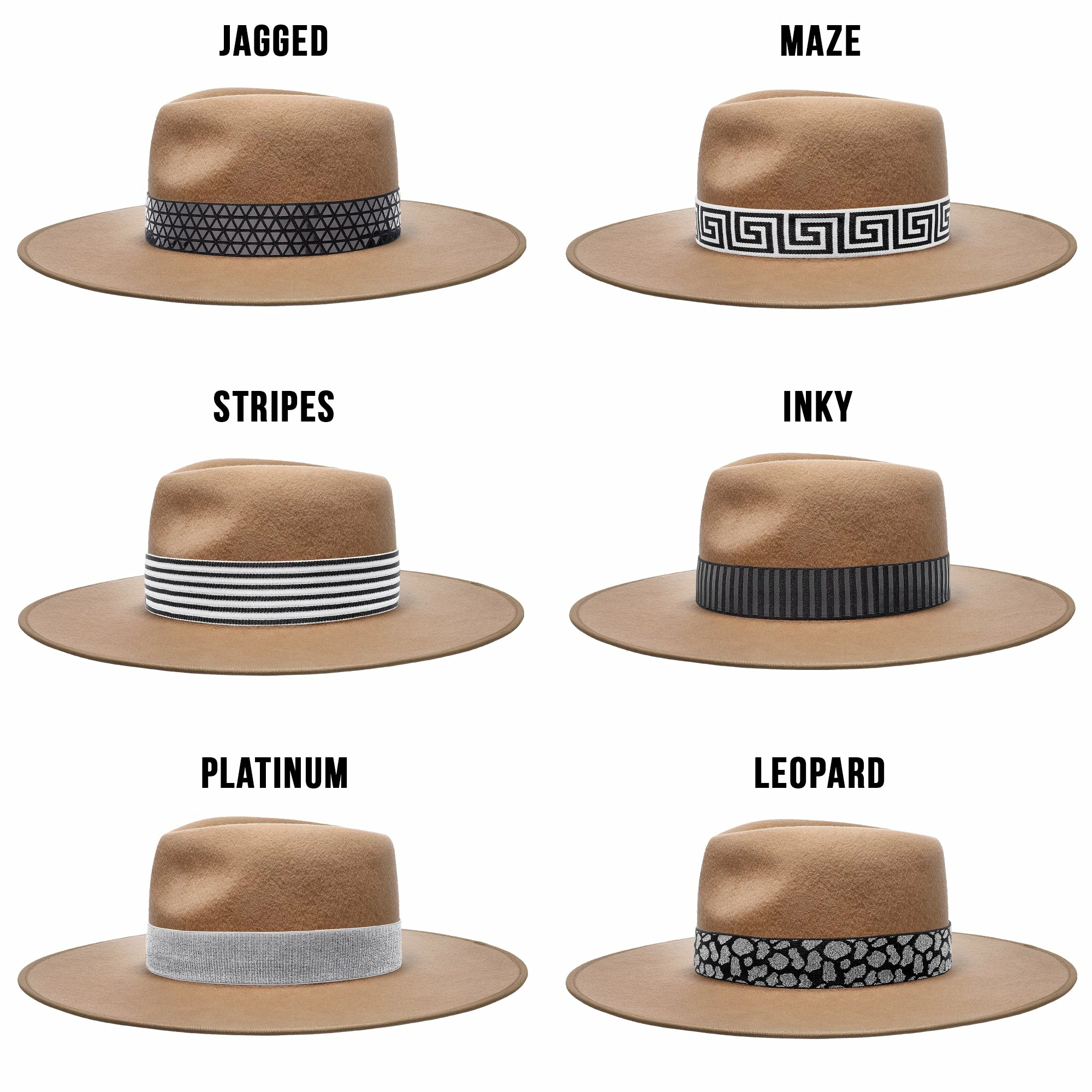 Walrus Hats Castle Brown W/ Festival Bands Wool Fedora Hat 6 Walrus Hats Castle Brown W/ Festival Bands Wool Fedora Hat - Image 4
