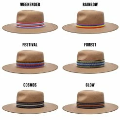 Walrus Hats Castle Brown W/ Festival Bands Wool Fedora Hat 26 Walrus Hats Castle Brown W/ Festival Bands Wool Fedora Hat -fashionablehats Sales Shop H7046WALRUSBANDS BROWN2