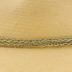 Palmara - Brooklyn Tea Straw Pinch Front Fedora Hat W/ Metallic Band - BKN1510 -fashionablehats Sales Shop brooklyn fedora palmara brooklyn tea straw pinch front fedora hat w metallic band bkn1510 hat 16524476285068