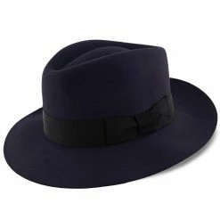 Egan - Dobbs Navy Fur Felt Fedora Hat -fashionablehats Sales Shop dobbs fedora egan dobbs navy fur felt fedora hat hat 16524525666444