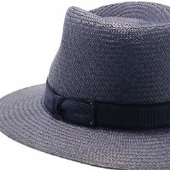 Brooks - Bailey 100% Handcrafted Panama Straw Hat -fashionablehats Sales Shop h 22721 denim 3a