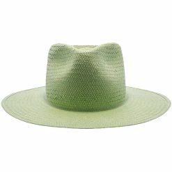 Geraldine - Betmar Paper Straw Fedora Hat -fashionablehats Sales Shop h b2001h lightgrn 1a