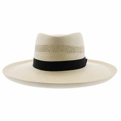 San Juan - Dobbs Vented Shantung Straw Fedora Hat -fashionablehats Sales Shop h dsvsjn nat 1a