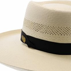 San Juan - Dobbs Vented Shantung Straw Fedora Hat -fashionablehats Sales Shop h dsvsjn nat 3a