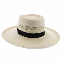San Juan - Dobbs Vented Shantung Straw Fedora Hat -fashionablehats Sales Shop h dsvsjn nat 5a