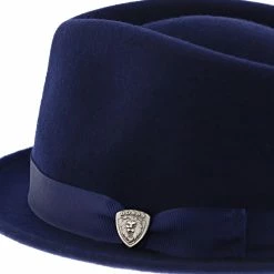 Shorty - Dobbs Wool Felt Fedora Hat -fashionablehats Sales Shop h dwshty navy 4