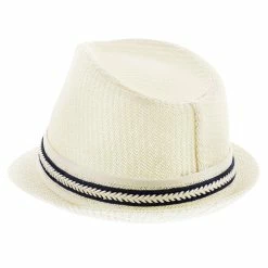 Starboard - Tropical Trends LS208 Paper Braid Straw Fedora Hat W/ Anchor Button Hat Pin -fashionablehats Sales Shop h ls208 black 4