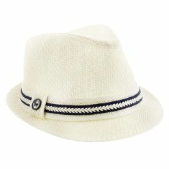 Starboard - Tropical Trends LS208 Paper Braid Straw Fedora Hat W/ Anchor Button Hat Pin -fashionablehats Sales Shop h ls208 black 5