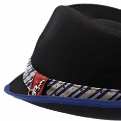 Notes - Santana Wool Felt Fedora Hat -fashionablehats Sales Shop h san372 blk 4a