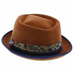 Cast - Santana Wool Felt Fedora Hat -fashionablehats Sales Shop h san395 rust 5a
