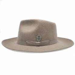 Nomad - Santana Wool Felt Fedora Hat -fashionablehats Sales Shop h san398 stone 2a