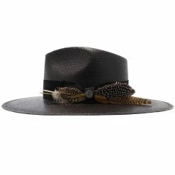 Atacama - Stetson Shantung Straw Fedora Hat 41 Atacama - Stetson Shantung Straw Fedora Hat -fashionablehats Sales Shop h tsatcm blk 3a
