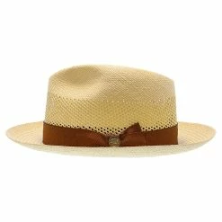 Brentwood - Stetson Shantung Straw Fedora Hat -fashionablehats Sales Shop h tsmoor nat 2a