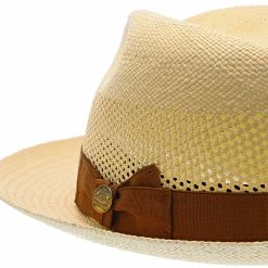 Brentwood - Stetson Shantung Straw Fedora Hat -fashionablehats Sales Shop h tsmoor nat 3a