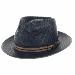 Nantucket - Stetson Milan Straw Fedora Hat 28 Nantucket - Stetson Milan Straw Fedora Hat -fashionablehats Sales Shop h tsnant navy 1a