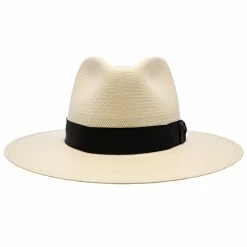 Santa Monica - Stetson Natural Wide Brim Shantung Straw Fedora Hat -fashionablehats Sales Shop h tsstmok nat 1a
