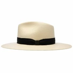 Santa Monica - Stetson Natural Wide Brim Shantung Straw Fedora Hat -fashionablehats Sales Shop h tsstmok nat 2a