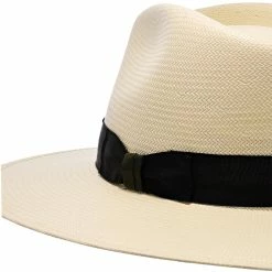 Santa Monica - Stetson Natural Wide Brim Shantung Straw Fedora Hat -fashionablehats Sales Shop h tsstmok nat 3a