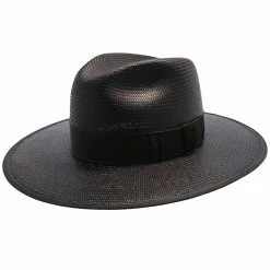 Tri-City - Stetson Shantung Straw Fedora Hat -fashionablehats Sales Shop h tstctyb blk 1a