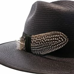 Tri-City - Stetson Shantung Straw Fedora Hat -fashionablehats Sales Shop h tstctyb blk 4a