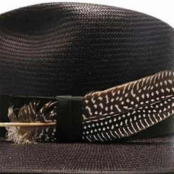 Tri-City - Stetson Shantung Straw Fedora Hat -fashionablehats Sales Shop h tstctyb blk 5a