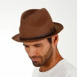 Driftwood - Walrus Hats Brown Paper Braid Straw Fedora Hat -fashionablehats Sales Shop h4006 brn 1