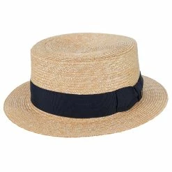Voyage - Walrus Hats Natural Straw Boater Hat - H7006 34 Voyage - Walrus Hats Natural Straw Boater Hat - H7006 -fashionablehats Sales Shop h7006 nat 1a
