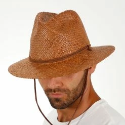 Grand Turk - Scala 100% Raffia Straw Fedora Hat -fashionablehats Sales Shop hsdsmr212 brn 1