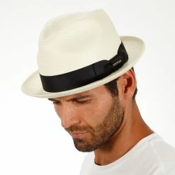 Haberdash - Stetson Shantung Straw Fedora Hat - TSHBRD -fashionablehats Sales Shop htshbrd bleach 2