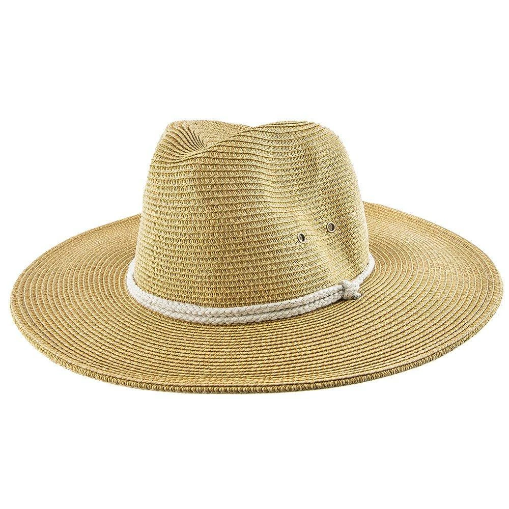 Summer - Jeanne Simmons Toyo Straw Wide Brim Fedora Hat - 6966 4 Summer - Jeanne Simmons Toyo Straw Wide Brim Fedora Hat - 6966 - Image 2