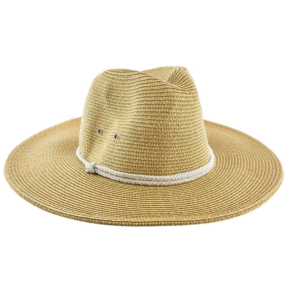 Summer - Jeanne Simmons Toyo Straw Wide Brim Fedora Hat - 6966 6 Summer - Jeanne Simmons Toyo Straw Wide Brim Fedora Hat - 6966 - Image 4