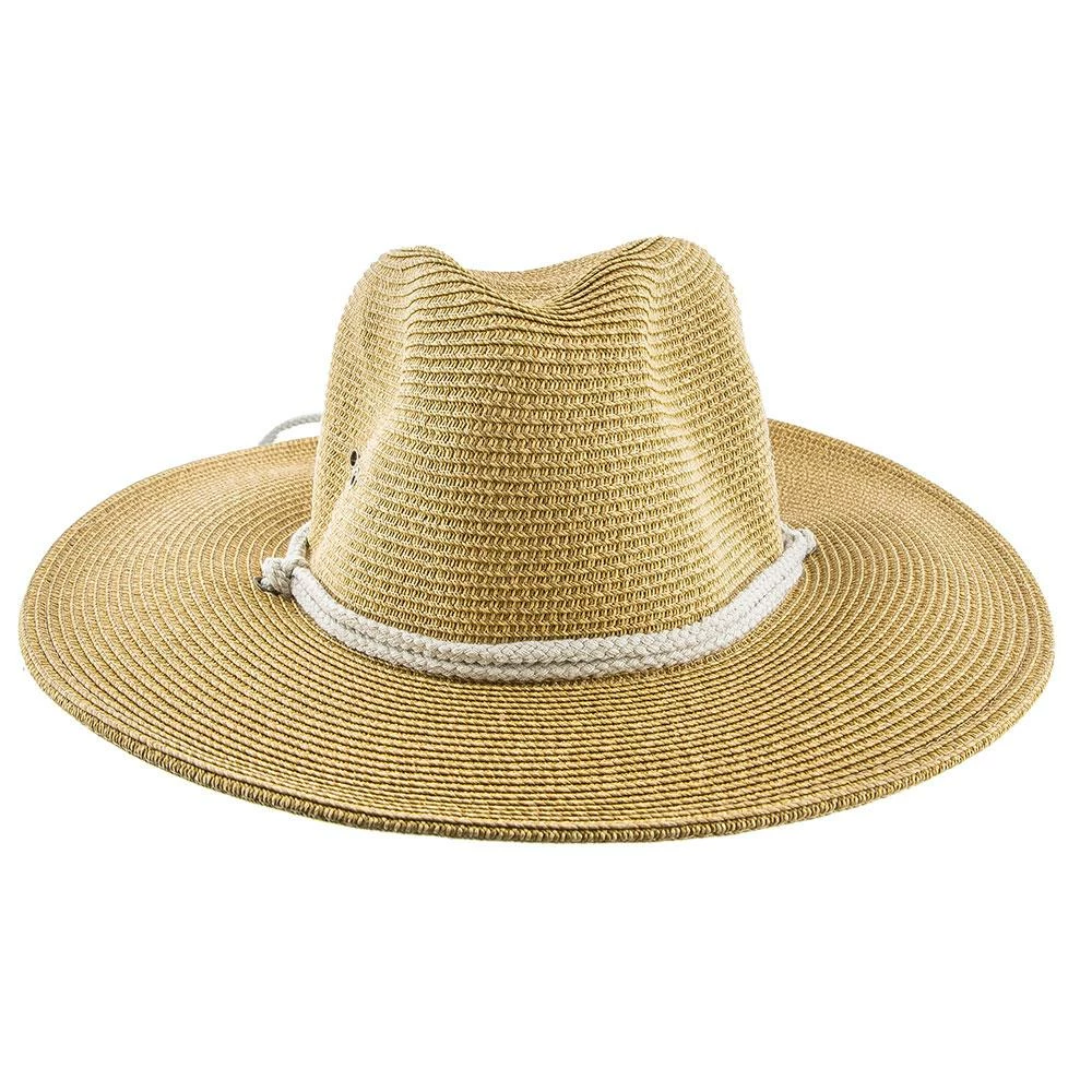 Summer - Jeanne Simmons Toyo Straw Wide Brim Fedora Hat - 6966 5 Summer - Jeanne Simmons Toyo Straw Wide Brim Fedora Hat - 6966 - Image 3