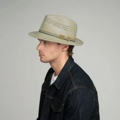 Rudi - Bailey Shangtung Straw Fedora Hat -fashionablehats Sales Shop rudi 63284bh sepianatural side
