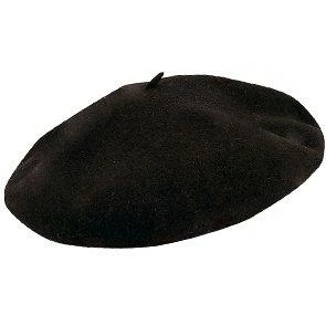 Scala Basque France Black Wool French Beret Hat - 10"- Made In France 3 Scala Basque France Black Wool French Beret Hat - 10"- Made In France