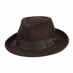 Scala Capone - Crushable Wool Felt Fedora Hat -fashionablehats Sales Shop scala fedora capone scala df109 chocolate crushable wool felt fedora hat hat 16524310053004