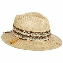 Scala Natural/Multi Braid Straw Safari Hat