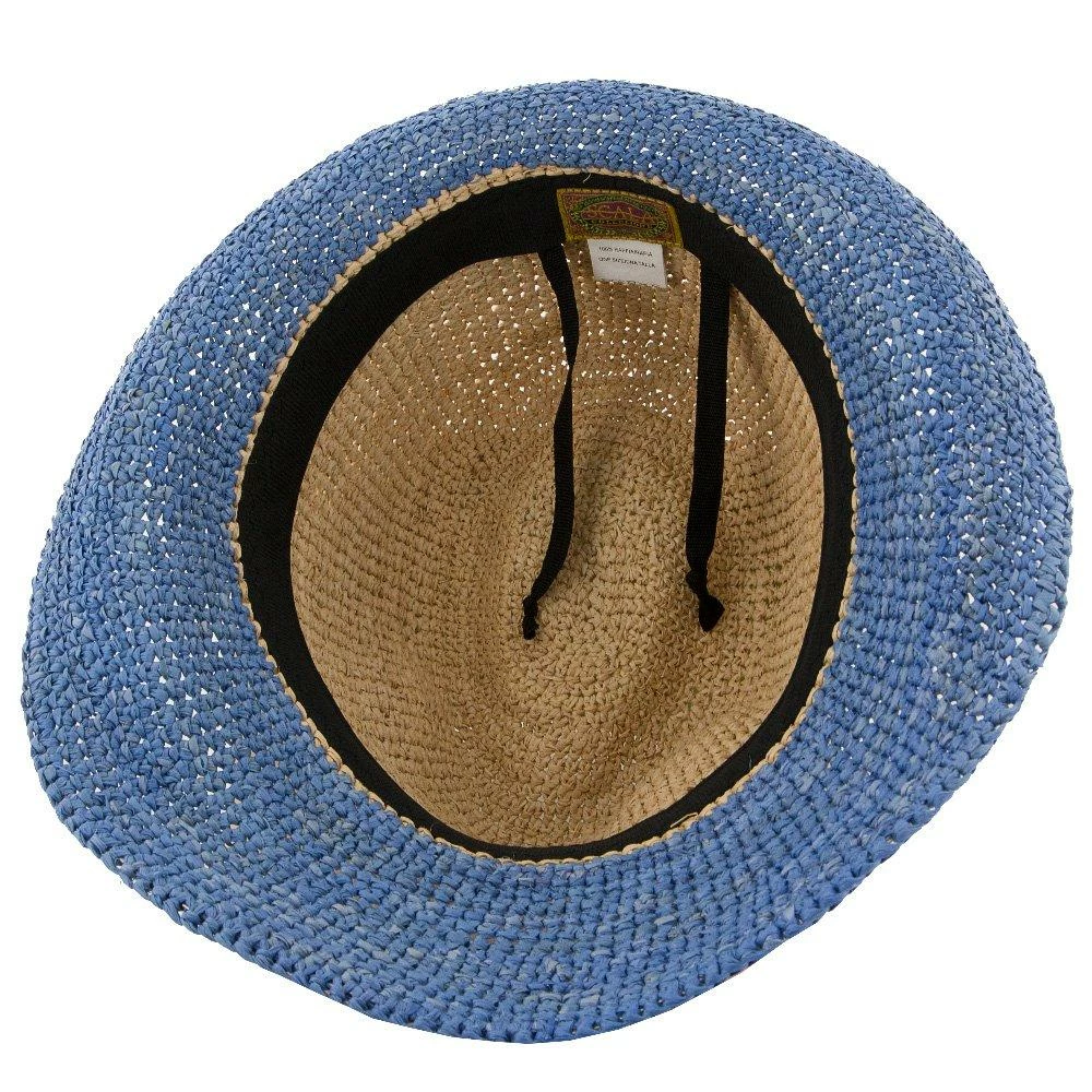 Manu - Scala LR687 Tea Crocheted Raffia Straw Fedora Hat 16 Manu - Scala LR687 Tea Crocheted Raffia Straw Fedora Hat - Image 14