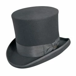 The Topper - Scala WF567 Grey Wool Felt Top Hat - 7" Tall -fashionablehats Sales Shop scala top the topper scala wf567 grey wool felt top hat 7 tall hat 16524344524940